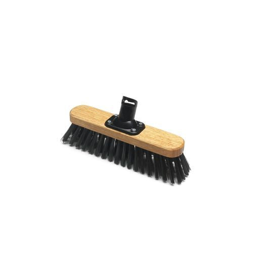 A 275mm soft broom head with black bristles and a wooden body, designed to attach to a broom handle.