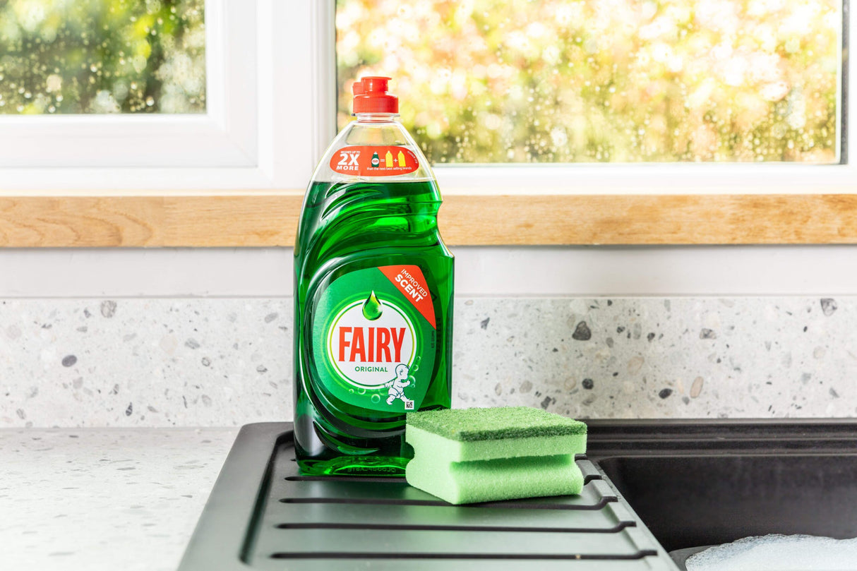 Fairy Dual Sponge Scourer with Crystals 2PK