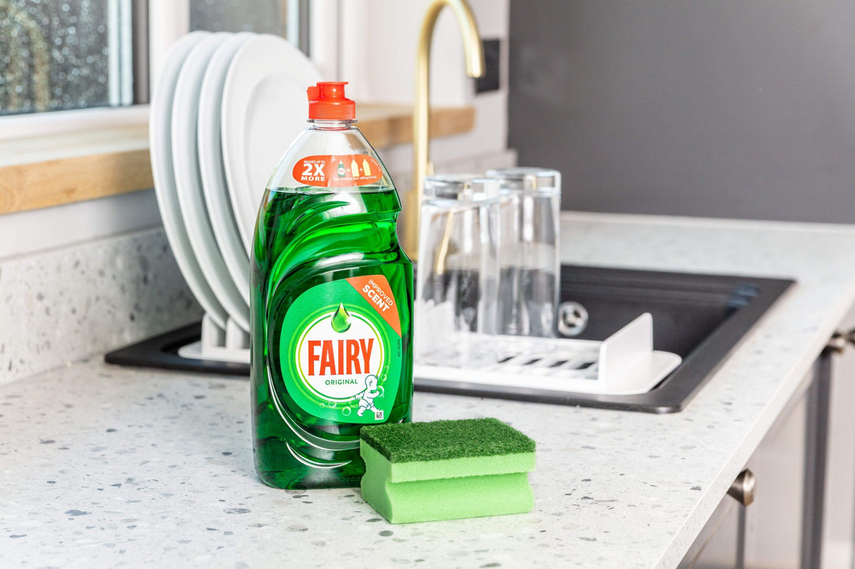 Fairy Dual Sponge Scourer with Crystals 2PK