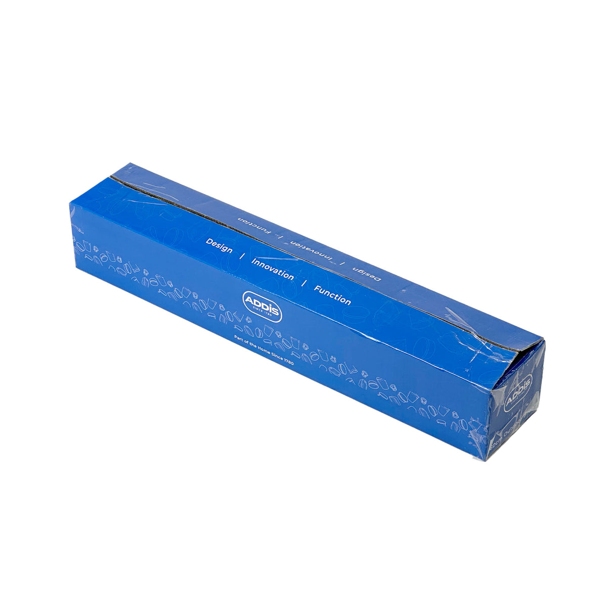 Blue Addis broom box with text on a white background