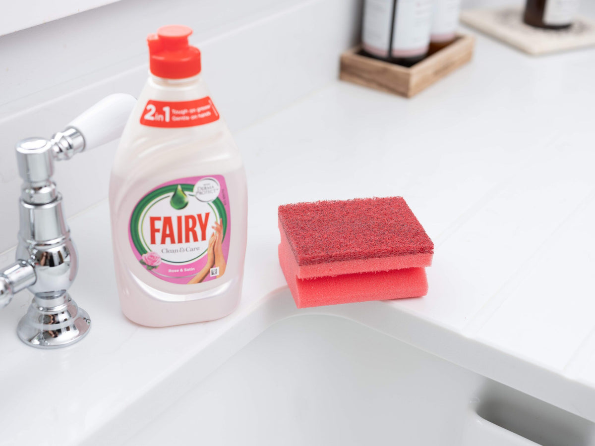 Fairy Dual Sponge Scourer with Crystals 3PK