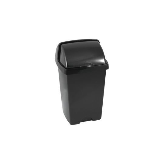A black plastic 25L roll top bin with a closed lid.