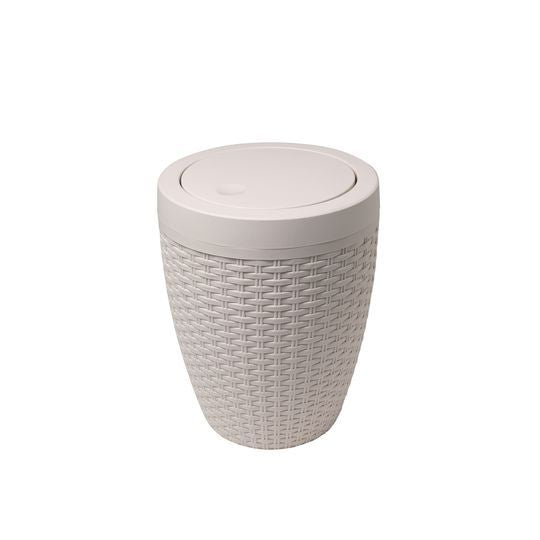 Rattan effect bathroom bin