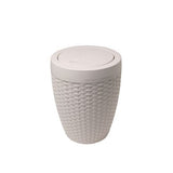 Rattan effect bathroom bin