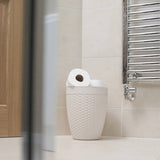 Rattan effect bathroom bin