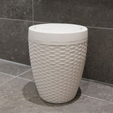 Rattan effect bathroom bin