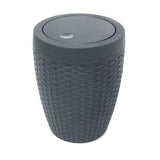 Rattan effect bathroom bin