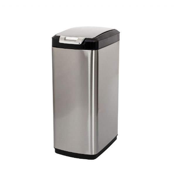 30L touch top stainless steel bin