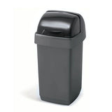 A grey 10L roll top bin with a closed lid.