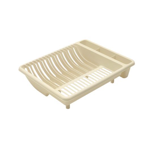 Addis Premium Soft Touch Dish Draining Rack, White / Grey