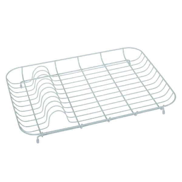 METAL DISH RACK WITH TRAY - Cream