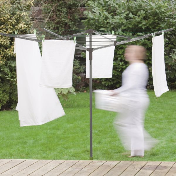 FREE COVER NEW 4 ARM ROTARY GARDEN WASHING LINE CLOTHES AIRER DRYER 50M 