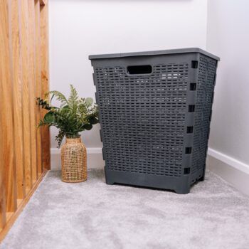 RATTAN FOLDING BASKET - CHARCOAL (7)